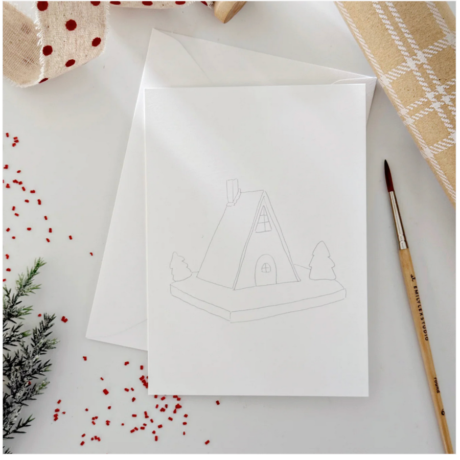Gingerbread Paintable Notecards