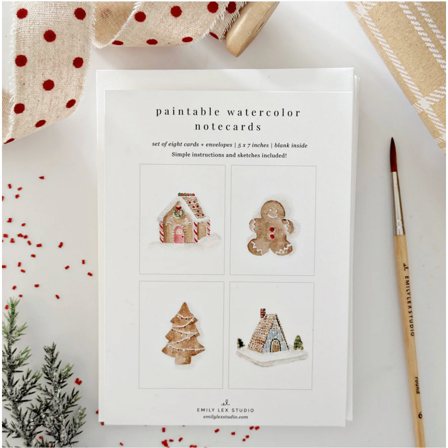 Gingerbread Paintable Notecards