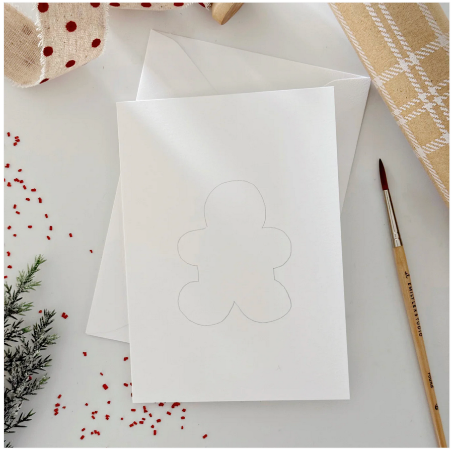 Gingerbread Paintable Notecards