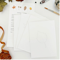 Fall Leaves Paintable Notecards