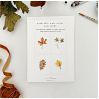 Fall Leaves Paintable Notecards