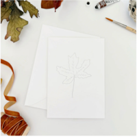 Fall Leaves Paintable Notecards