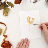 Fall Leaves Paintable Notecards