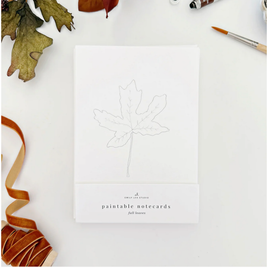 Fall Leaves Paintable Notecards