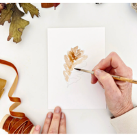 Fall Leaves Paintable Notecards