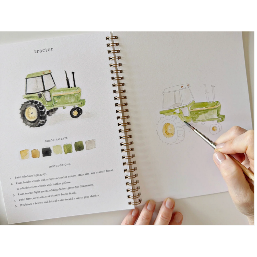 Farm Watercolor Workbook