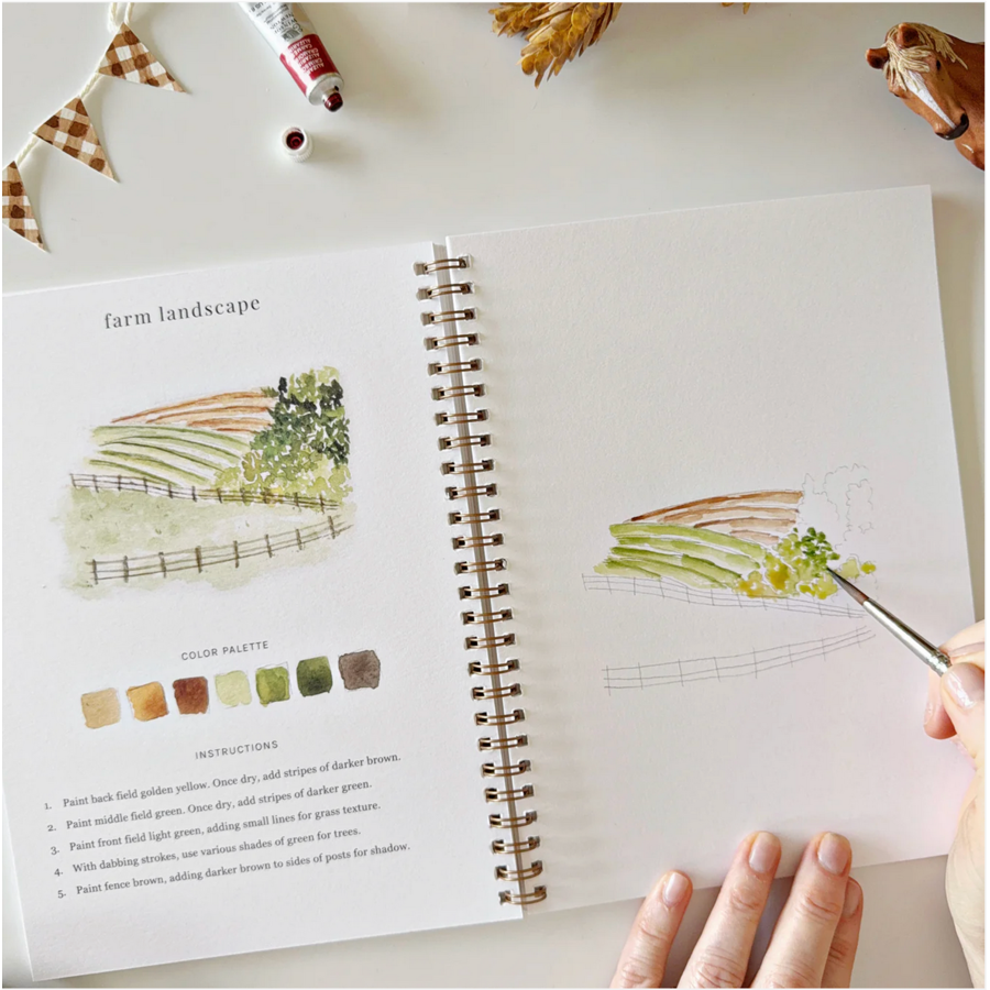 Farm Watercolor Workbook