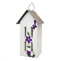 Amish Made Butterfly House with Flowers White