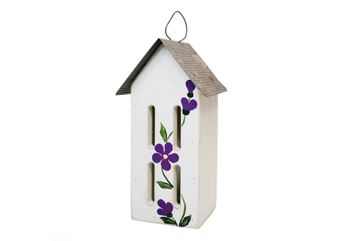  Bird Yard Direct Amish Made Butterfly House with Flowers White 