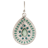 Rain Jewelry Collection Silver Teal Ornate Teardrop Earrings