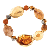 Gold Brown Baubles & Glass Beads Bracelet