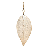 Gold Natural Leaf Earrings