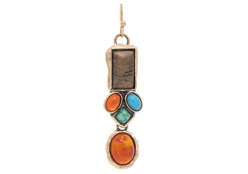  Rain Jewelry Collection Gold Multi Gem Set Artisan Earrings 