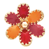 Rain Jewelry Collection Gold Orange Mix Flower Post Earrings