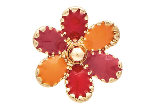  Rain Jewelry Collection Gold Orange Mix Flower Post Earrings 