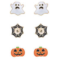 Post Earring Set: Ghost, Web, Pumpkin