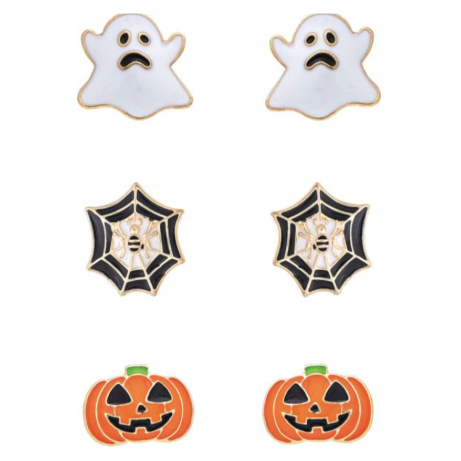 Post Earring Set: Ghost, Web, Pumpkin
