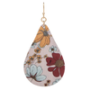 Rain Jewelry Collection Gold Pink Red Yellow Flower Print Wood Earrings