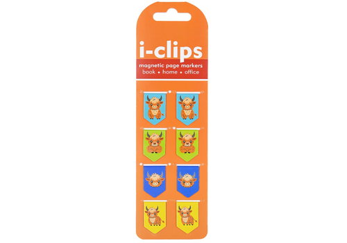  Peter Pauper Press Highland Cows I-Clips Magnetic Page Markers 