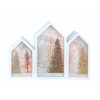 Winter Wonderland Pre-Lit 3 Panel Glass