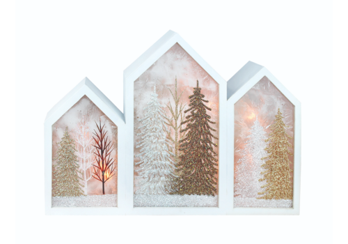 Stony Creek Winter Wonderland Pre-Lit 3 Panel Glass 