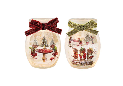  Stony Creek Merry Mice Pre-Lit Small Jar 
