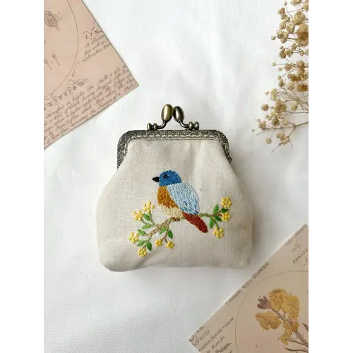  Quince Fables Bird Embroidered Coin Purse 