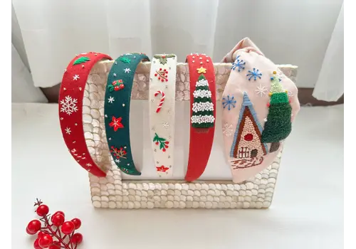  Quince Fables Christmas Embroidered Headband 