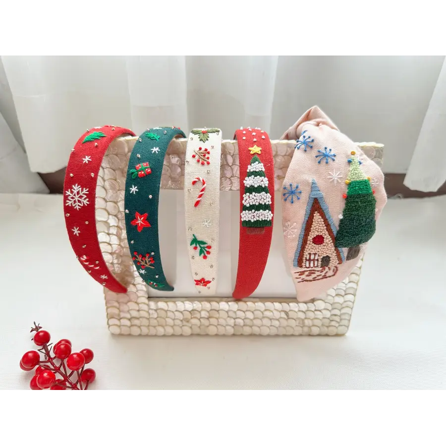 Christmas Embroidered Headband