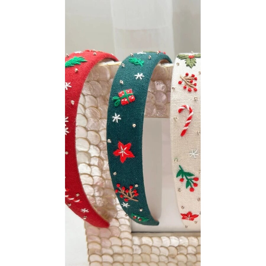 Christmas Embroidered Headband