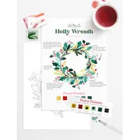 Holly Wreath Watercolor Painting Kit