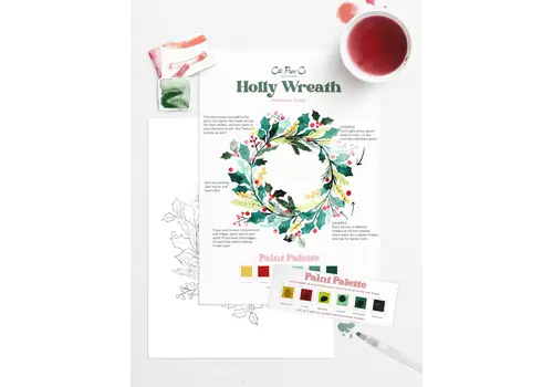  Cate Paper Co. Holly Wreath Watercolor Painting Kit 