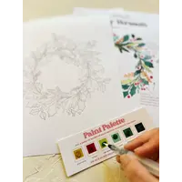 Holly Wreath Watercolor Painting Kit