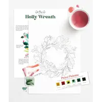 Holly Wreath Watercolor Painting Kit