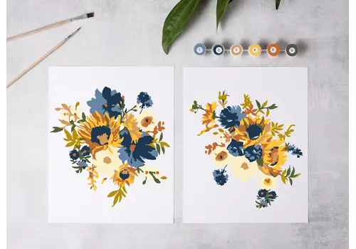  Cate Paper Co. Sunflower Garden Paint-By-Numbers Kit 