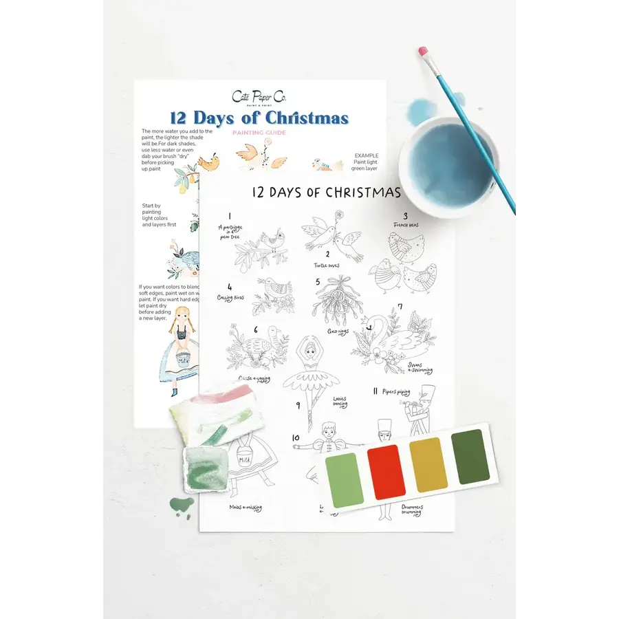 12 Days of Christmas Watercolor Painting Kit