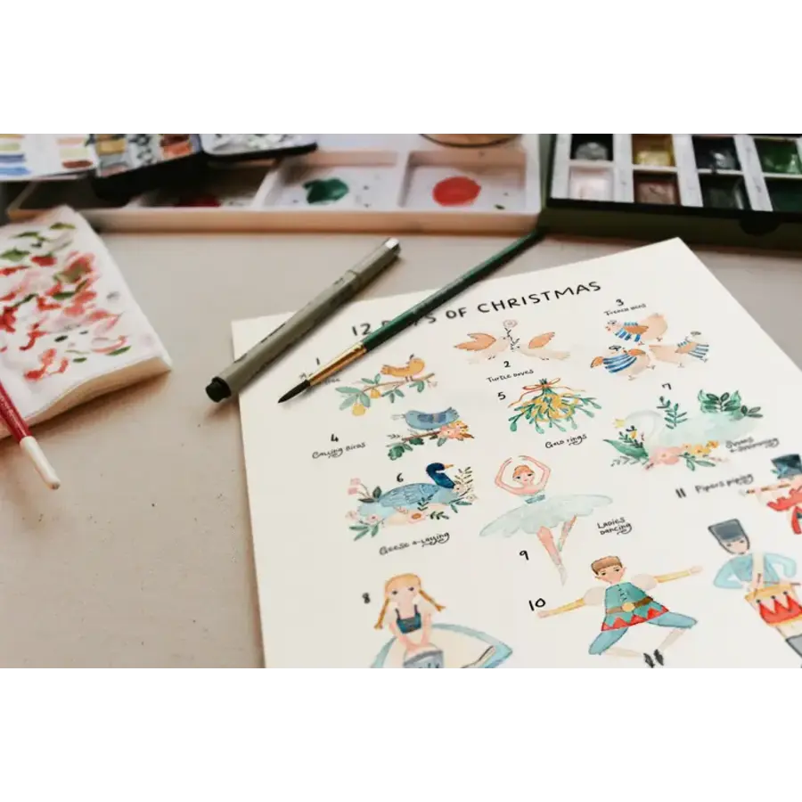 12 Days of Christmas Watercolor Painting Kit