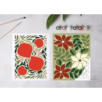 Holiday Blooms Paint-By-Numbers Kit