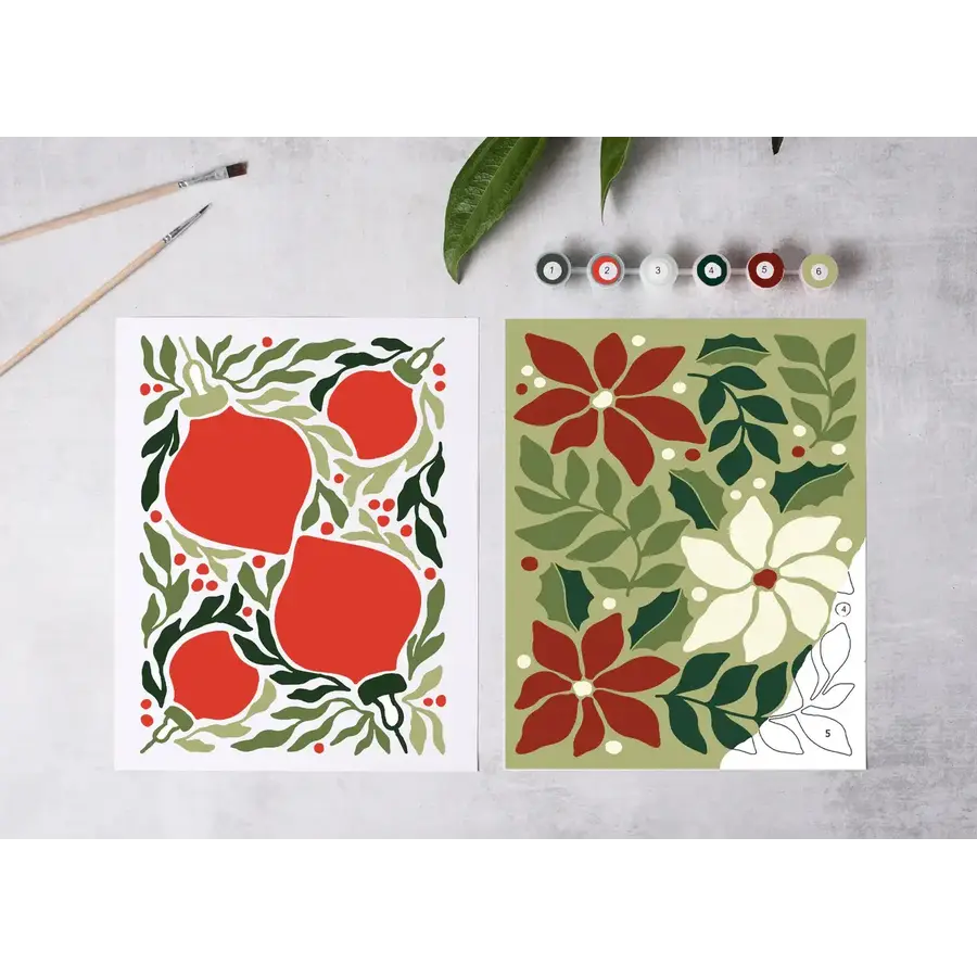 Holiday Blooms Paint-By-Numbers Kit