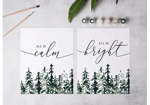  Cate Paper Co. Snowy Woods Paint-By-Numbers Kit 