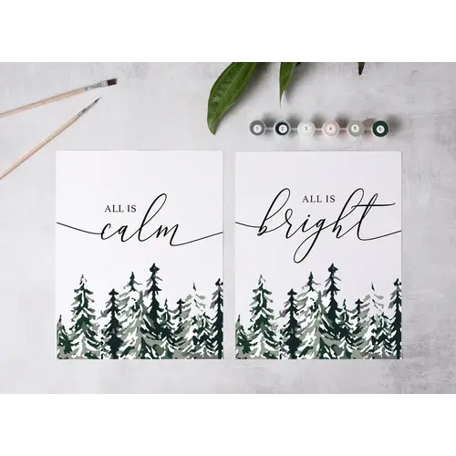  Cate Paper Co. Snowy Woods Paint-By-Numbers Kit 