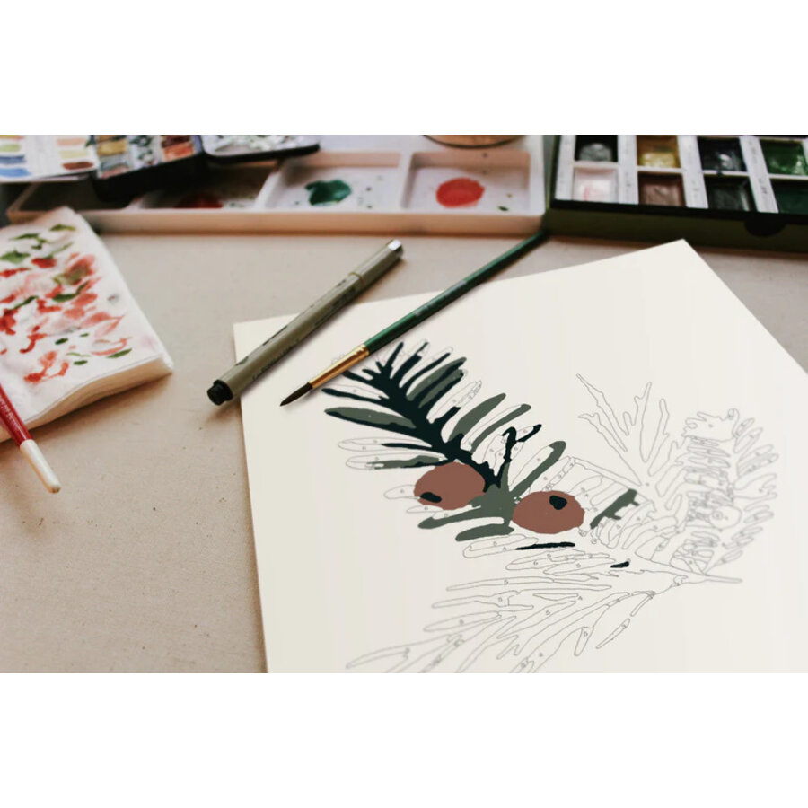 Winter Greenery Paint-By-Numbers Kit