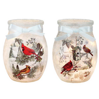 Winter Cardinals Pre-Lit Small Jar