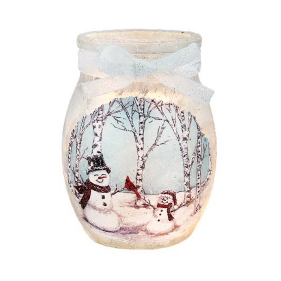 Joyful Snowman Pre-Lit Small Jar