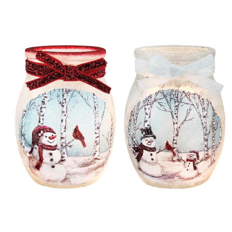 Joyful Snowman Pre-Lit Small Jar