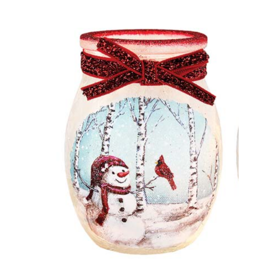 Joyful Snowman Pre-Lit Small Jar