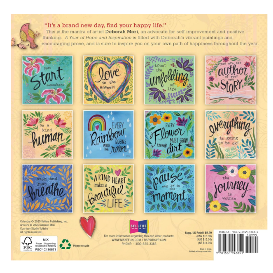 A Year of Hope & Inspiration 2026 Mini Calendar