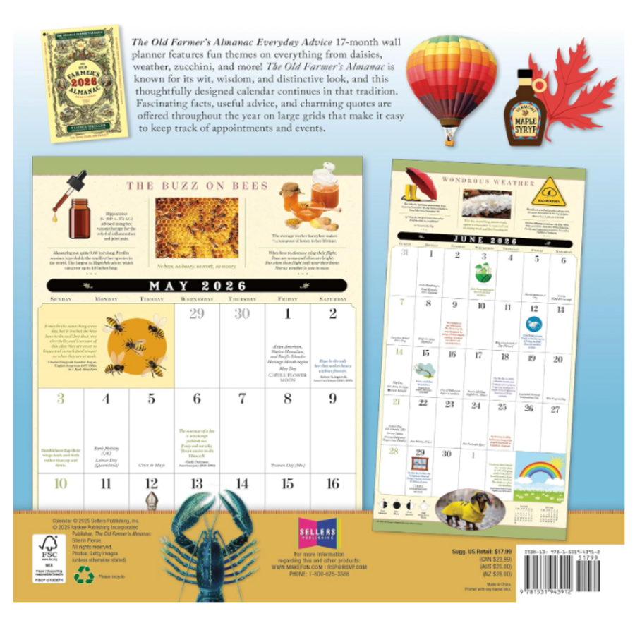 Old Farmer’s Almanac Calendar of Everyday Advice 2026
