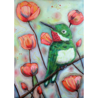 Ruby Throated Hummingbird Blank Card