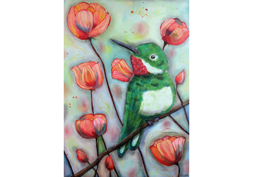  Artists to Watch Ruby Throated Hummingbird Blank Card 